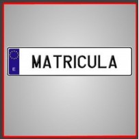PLACA MATRICULA TIPO ALFA